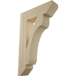 Ekena Millwork - BKTUR035X14X22LEC06RCPR - Timberthane Faux Wood Legacy Style Bracket, Slat Ends, 3 1/2"W x 14"D x 22"H, Primed Tan