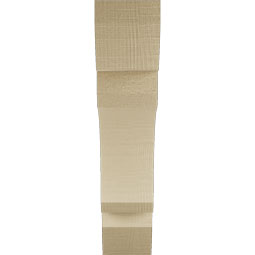 Ekena Millwork - BKTUR035X16X16LEC06RCPR - Timberthane Faux Wood Legacy Style Bracket, Slat Ends, 3 1/2"W x 16"D x 16"H, Primed Tan