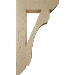 Ekena Millwork - BKTUR035X16X28LEC06RCPR - Timberthane Faux Wood Legacy Style Bracket, Slat Ends, 3 1/2"W x 16"D x 28"H, Primed Tan