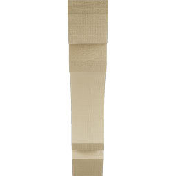 Ekena Millwork - BKTUR035X18X18LEC06RCPR - Timberthane Faux Wood Legacy Style Bracket, Slat Ends, 3 1/2"W x 18"D x 18"H, Primed Tan