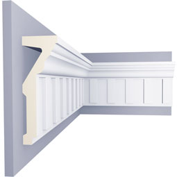 Ekena Millwork - PML09X03DE - Endurathane Dentil Panel Moulding, 9 3/8"H x 3 1/8"P x 94 1/2"L, Factory Primed