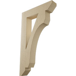 Ekena Millwork - BKTUR035X18X30LEC06RCPR - Timberthane Faux Wood Legacy Style Bracket, Slat Ends, 3 1/2"W x 18"D x 30"H, Primed Tan