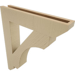 Ekena Millwork - BKTUR035X20X24LEC06RCPR - Timberthane Faux Wood Legacy Style Bracket, Slat Ends, 3 1/2"W x 20"D x 24"H, Primed Tan