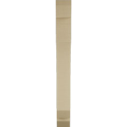 Ekena Millwork - BKTUR035X20X32LEC06RCPR - Timberthane Faux Wood Legacy Style Bracket, Slat Ends, 3 1/2"W x 20"D x 32"H, Primed Tan
