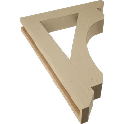 Ekena Millwork - BKTUR035X22X30LEC06RCPR - Timberthane Faux Wood Legacy Style Bracket, Slat Ends, 3 1/2"W x 22"D x 30"H, Primed Tan