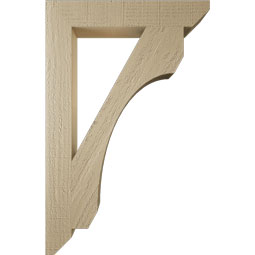 Ekena Millwork - BKTUR035X22X34LEC06RCPR - Timberthane Faux Wood Legacy Style Bracket, Slat Ends, 3 1/2"W x 22"D x 34"H, Primed Tan