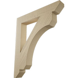 Ekena Millwork - BKTUR035X24X28LEC06RCPR - Timberthane Faux Wood Legacy Style Bracket, Slat Ends, 3 1/2"W x 24"D x 28"H, Primed Tan