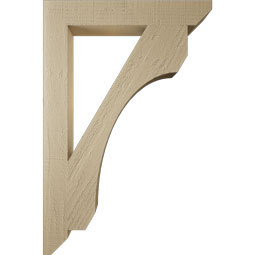 Ekena Millwork - BKTUR035X24X36LEC06RCPR - Timberthane Faux Wood Legacy Style Bracket, Slat Ends, 3 1/2"W x 24"D x 36"H, Primed Tan