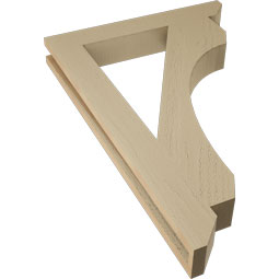 Ekena Millwork - BKTUR035X24X36LEC06RCPR - Timberthane Faux Wood Legacy Style Bracket, Slat Ends, 3 1/2"W x 24"D x 36"H, Primed Tan