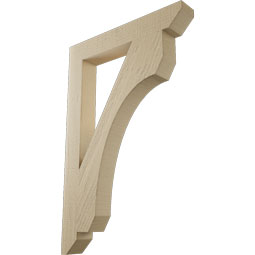 Ekena Millwork - BKTUR035X24X36LEC06RCPR - Timberthane Faux Wood Legacy Style Bracket, Slat Ends, 3 1/2"W x 24"D x 36"H, Primed Tan