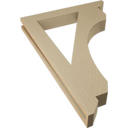 Ekena Millwork - BKTUR035X26X38LEC06RCPR - Timberthane Faux Wood Legacy Style Bracket, Slat Ends, 3 1/2"W x 26"D x 38"H, Primed Tan