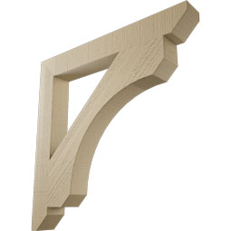 Ekena Millwork - BKTUR035X28X28LEC06RCPR - Timberthane Faux Wood Legacy Style Bracket, Slat Ends, 3 1/2"W x 28"D x 28"H, Primed Tan
