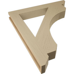 Ekena Millwork - BKTUR035X28X32LEC06RCPR - Timberthane Faux Wood Legacy Style Bracket, Slat Ends, 3 1/2"W x 28"D x 32"H, Primed Tan