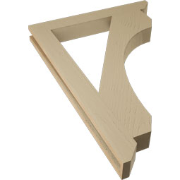 Ekena Millwork - BKTUR035X28X40LEC06RCPR - Timberthane Faux Wood Legacy Style Bracket, Slat Ends, 3 1/2"W x 28"D x 40"H, Primed Tan