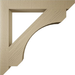 Ekena Millwork - BKTUR035X30X30LEC06RCPR - Timberthane Faux Wood Legacy Style Bracket, Slat Ends, 3 1/2"W x 30"D x 30"H, Primed Tan