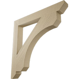 Ekena Millwork - BKTUR035X30X30LEC06RCPR - Timberthane Faux Wood Legacy Style Bracket, Slat Ends, 3 1/2"W x 30"D x 30"H, Primed Tan