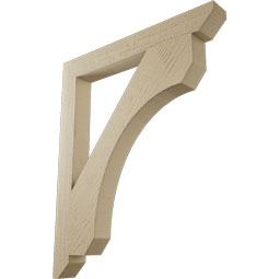 Ekena Millwork - BKTUR035X30X36LEC06RCPR - Timberthane Faux Wood Legacy Style Bracket, Slat Ends, 3 1/2"W x 30"D x 36"H, Primed Tan