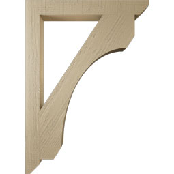 Ekena Millwork - BKTUR035X30X42LEC06RCPR - Timberthane Faux Wood Legacy Style Bracket, Slat Ends, 3 1/2"W x 30"D x 42"H, Primed Tan