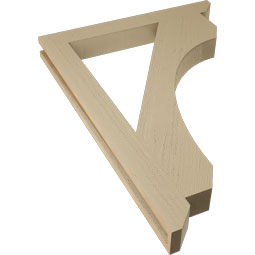 Ekena Millwork - BKTUR035X30X42LEC06RCPR - Timberthane Faux Wood Legacy Style Bracket, Slat Ends, 3 1/2"W x 30"D x 42"H, Primed Tan