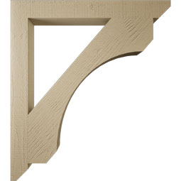 Ekena Millwork - BKTUR035X32X36LEC06RCPR - Timberthane Faux Wood Legacy Style Bracket, Slat Ends, 3 1/2"W x 32"D x 36"H, Primed Tan