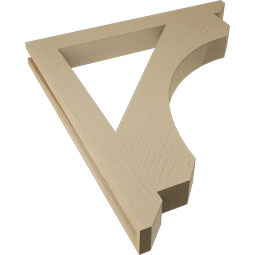 Ekena Millwork - BKTUR035X32X36LEC06RCPR - Timberthane Faux Wood Legacy Style Bracket, Slat Ends, 3 1/2"W x 32"D x 36"H, Primed Tan