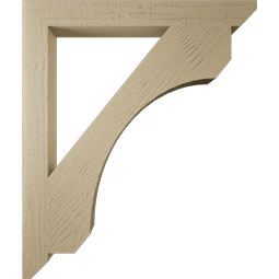 Ekena Millwork - BKTUR035X32X38LEC06RCPR - Timberthane Faux Wood Legacy Style Bracket, Slat Ends, 3 1/2"W x 32"D x 38"H, Primed Tan