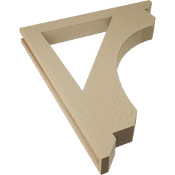 Ekena Millwork - BKTUR035X32X38LEC06RCPR - Timberthane Faux Wood Legacy Style Bracket, Slat Ends, 3 1/2"W x 32"D x 38"H, Primed Tan