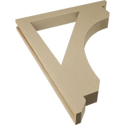 Ekena Millwork - BKTUR035X32X40LEC06RCPR - Timberthane Faux Wood Legacy Style Bracket, Slat Ends, 3 1/2"W x 32"D x 40"H, Primed Tan