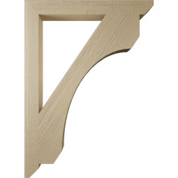Ekena Millwork - BKTUR035X32X44LEC06RCPR - Timberthane Faux Wood Legacy Style Bracket, Slat Ends, 3 1/2"W x 32"D x 44"H, Primed Tan