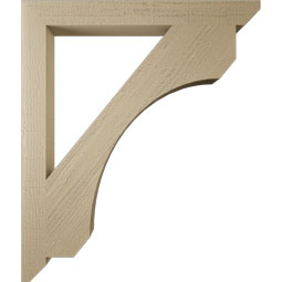 Ekena Millwork - BKTUR035X34X40LEC06RCPR - Timberthane Faux Wood Legacy Style Bracket, Slat Ends, 3 1/2"W x 34"D x 40"H, Primed Tan