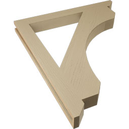 Ekena Millwork - BKTUR035X34X40LEC06RCPR - Timberthane Faux Wood Legacy Style Bracket, Slat Ends, 3 1/2"W x 34"D x 40"H, Primed Tan