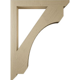 Ekena Millwork - BKTUR035X34X46LEC06RCPR - Timberthane Faux Wood Legacy Style Bracket, Slat Ends, 3 1/2"W x 34"D x 46"H, Primed Tan