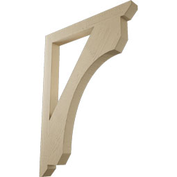 Ekena Millwork - BKTUR035X34X46LEC06RCPR - Timberthane Faux Wood Legacy Style Bracket, Slat Ends, 3 1/2"W x 34"D x 46"H, Primed Tan