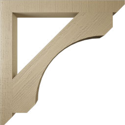 Ekena Millwork - BKTUR035X36X36LEC06RCPR - Timberthane Faux Wood Legacy Style Bracket, Slat Ends, 3 1/2"W x 36"D x 36"H, Primed Tan