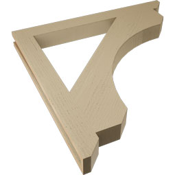 Ekena Millwork - BKTUR035X36X36LEC06RCPR - Timberthane Faux Wood Legacy Style Bracket, Slat Ends, 3 1/2"W x 36"D x 36"H, Primed Tan