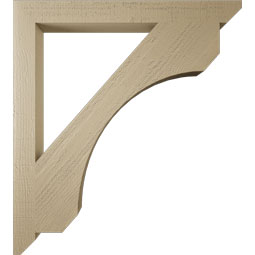 Ekena Millwork - BKTUR035X36X40LEC06RCPR - Timberthane Faux Wood Legacy Style Bracket, Slat Ends, 3 1/2"W x 36"D x 40"H, Primed Tan