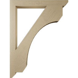 Ekena Millwork - BKTUR035X36X48LEC06RCPR - Timberthane Faux Wood Legacy Style Bracket, Slat Ends, 3 1/2"W x 36"D x 48"H, Primed Tan