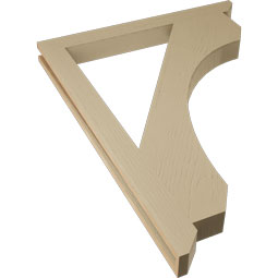Ekena Millwork - BKTUR035X36X48LEC06RCPR - Timberthane Faux Wood Legacy Style Bracket, Slat Ends, 3 1/2"W x 36"D x 48"H, Primed Tan