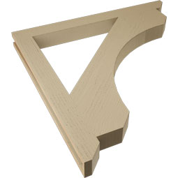 Ekena Millwork - BKTUR035X38X38LEC06RCPR - Timberthane Faux Wood Legacy Style Bracket, Slat Ends, 3 1/2"W x 38"D x 38"H, Primed Tan
