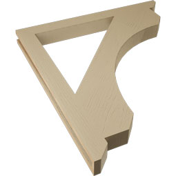 Ekena Millwork - BKTUR035X38X42LEC06RCPR - Timberthane Faux Wood Legacy Style Bracket, Slat Ends, 3 1/2"W x 38"D x 42"H, Primed Tan