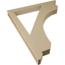 Ekena Millwork - BKTUR035X38X46LEC06RCPR - Timberthane Faux Wood Legacy Style Bracket, Slat Ends, 3 1/2"W x 38"D x 46"H, Primed Tan