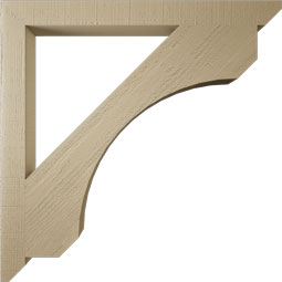 Ekena Millwork - BKTUR035X40X40LEC06RCPR - Timberthane Faux Wood Legacy Style Bracket, Slat Ends, 3 1/2"W x 40"D x 40"H, Primed Tan