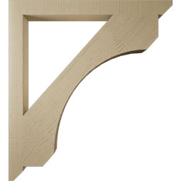 Ekena Millwork - BKTUR035X40X44LEC06RCPR - Timberthane Faux Wood Legacy Style Bracket, Slat Ends, 3 1/2"W x 40"D x 44"H, Primed Tan