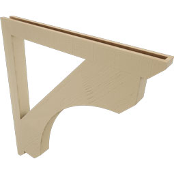 Ekena Millwork - BKTUR035X40X44LEC06RCPR - Timberthane Faux Wood Legacy Style Bracket, Slat Ends, 3 1/2"W x 40"D x 44"H, Primed Tan