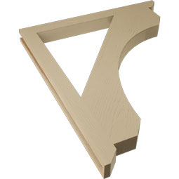 Ekena Millwork - BKTUR035X40X48LEC06RCPR - Timberthane Faux Wood Legacy Style Bracket, Slat Ends, 3 1/2"W x 40"D x 48"H, Primed Tan