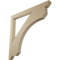 Ekena Millwork - BKTUR035X42X42LEC06RCPR - Timberthane Faux Wood Legacy Style Bracket, Slat Ends, 3 1/2"W x 42"D x 42"H, Primed Tan