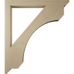 Ekena Millwork - BKTUR035X42X48LEC06RCPR - Timberthane Faux Wood Legacy Style Bracket, Slat Ends, 3 1/2"W x 42"D x 48"H, Primed Tan