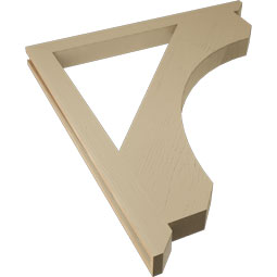 Ekena Millwork - BKTUR035X42X48LEC06RCPR - Timberthane Faux Wood Legacy Style Bracket, Slat Ends, 3 1/2"W x 42"D x 48"H, Primed Tan