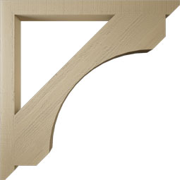 Ekena Millwork - BKTUR035X44X44LEC06RCPR - Timberthane Faux Wood Legacy Style Bracket, Slat Ends, 3 1/2"W x 44"D x 44"H, Primed Tan