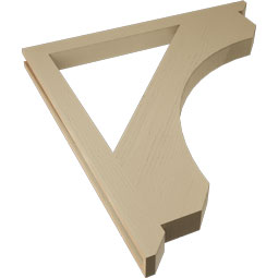 Ekena Millwork - BKTUR035X44X48LEC06RCPR - Timberthane Faux Wood Legacy Style Bracket, Slat Ends, 3 1/2"W x 44"D x 48"H, Primed Tan